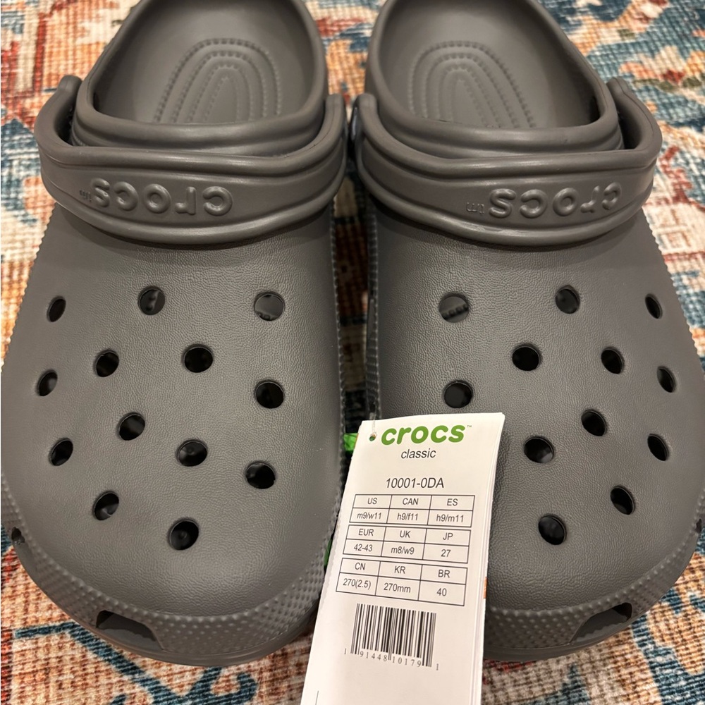Crocs Mens Classic Clogs - Gray